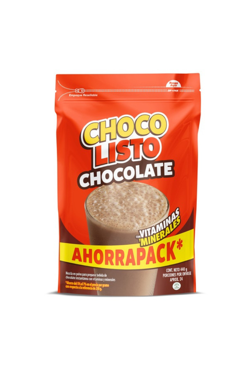 Chocolisto 440 grs con vitaminas y minerales